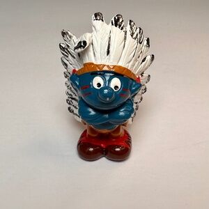 Vintage Schleich Indian Smurf Figure (1981) – Hong Kong Made